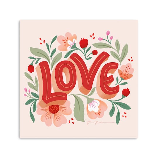 Love I Pink Canvas Giclée Art